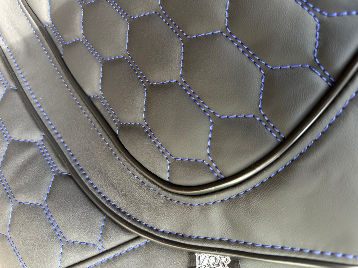 Zadelhoes , Piaggio Zip DUO RS Blauw | Alcantara / Kunstleer