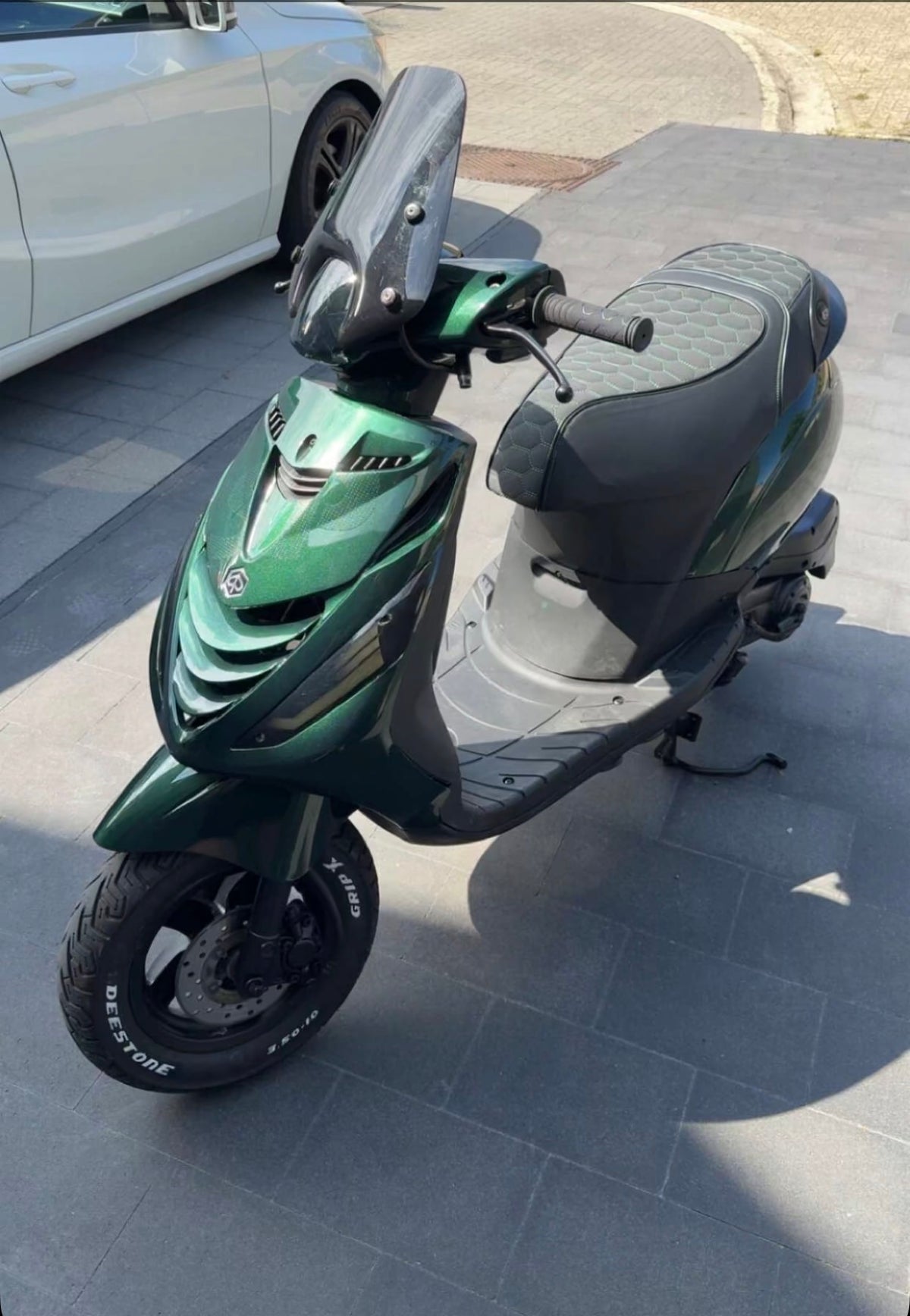Zadelhoes , Piaggio Zip DUO RS ( Jaguar ) Groen | Alcantara / Kunstleer