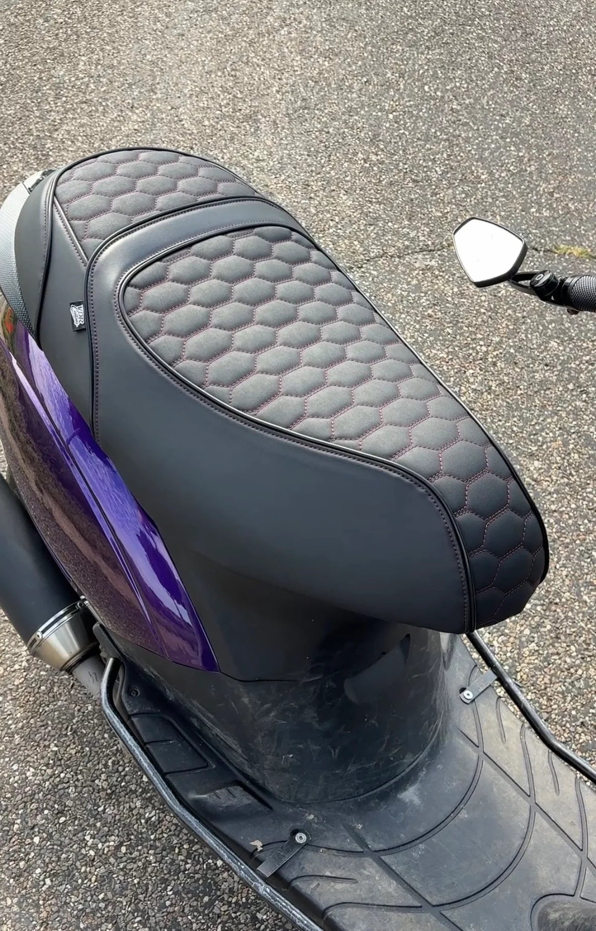 Zadelhoes , Piaggio Zip DUO RS Paars| Alcantara / Kunstleer